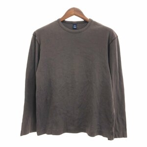 GAP ギャップ 無地 長袖Ｔシャツ トップス カジュアル シンプル ブラウン (メンズ L) 中古 古着 Q0301