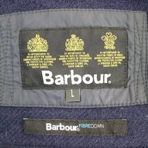 Barbour バブアー GREAT COAT ファイバーダウン キルティングジャケット スタンドカラー 防寒 ネイビー (メンズ L) 中古 古着 N5963_画像9