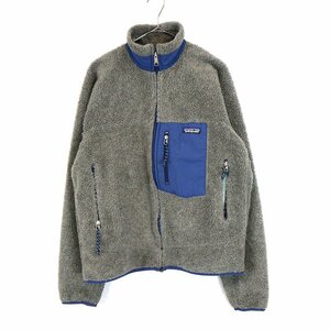 90年代 USA製 patagonia パタゴニア STY 23055 クラシックレトロX フリースジャケット アウトドア 防寒 グレー (メンズ M) 中古 古着 N9296