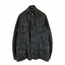 Barbour バブアー インターナショナル オイルドジャケット 防寒 Joe Casely-Hayford ダブルジップ ブラック (メンズ XL) 中古 古着 N9303_画像1