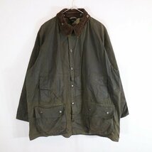 2000年代 Barbour バブアー ビューフォート オイルドジャケット 防寒 チェック柄 英国 ダークグリーン (メンズ C46/117CM) 中古 古着 N8535_画像1