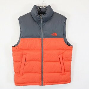 THE NORTH FACE ノースフェイス ヌプシ700 ダウンベスト アウトドア キャンプ アウター 防寒 登山 オレンジ (メンズ M) 中古 古着 N8917