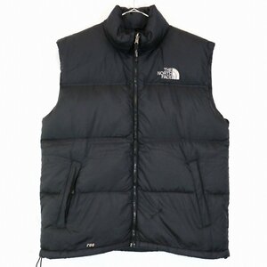 THE NORTH FACE ノースフェイス ヌプシダウンベスト アウトドア キャンプ アウター 防寒 登山 ブラック (メンズ XL) 中古 古着 O0228