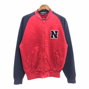 90年代 NAUTICA ノーティカ スウェットジャケット アウター カジュアル ラグランスリーブ レッド (メンズ M) 中古 古着 Q0462