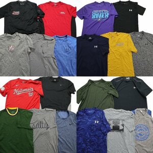 古着卸 まとめ売り ストレッチ素材 半袖Tシャツ 20枚セット (メンズ L /M ) ブランドMIX アンダーアーマー TS2 MR7951 1円スタート