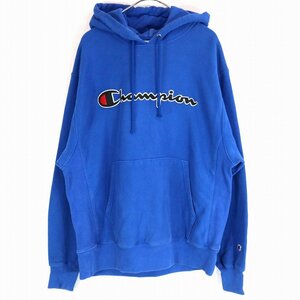 Champion チャンピオン リバースウィーブ パーカー 防寒 アメカジ ブルー (メンズ L) O1289 中古 古着