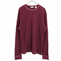 GAP ギャップ サーマル 長袖Ｔシャツ ロンT カットソー 無地 プレーン ワインレッド (メンズ XXL) O1384 中古 古着_画像1