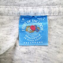 USA製 FRUIT OF THE LOOM フルーツオブザルーム NFL 人物プリント 半袖Ｔシャツ シングルステッチ グレー (メンズ L) O1698 中古 古着_画像6