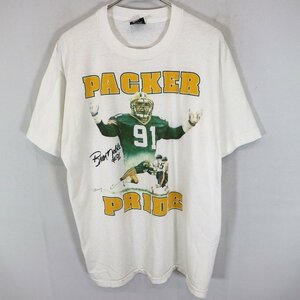 90年代 USA製 SCREEN STARS NFL グリーンベイ・パッカーズ 半袖Ｔシャツ シングルステッチ ホワイト (メンズ XL) O1640 中古 古着