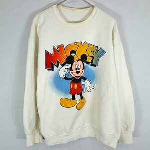 MICKEY MOUTH ミッキーマウス キャラクタープリント スウェット ディズニー ホワイト (メンズ L相当) O2105 中古 古着