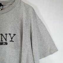 90年代 DKNY ダナキャラン プリント 半袖Ｔシャツ シングルステッチ グレー (メンズ XL) O2135 中古 古着_画像3