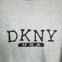 90年代 DKNY ダナキャラン プリント 半袖Ｔシャツ シングルステッチ グレー (メンズ XL) O2135 中古 古着_画像4