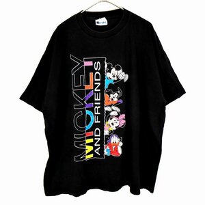 90年代 JACQUES Moret キャラクタープリント 半袖Ｔシャツ シングルステッチ Disney ディズニー ブラック (メンズ XL相当) O1924 中古 古着