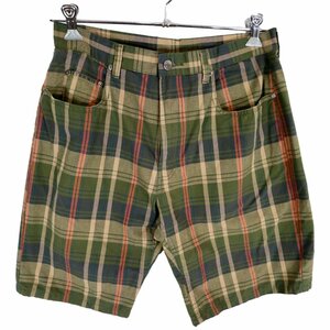 90年代 GAP ギャップ ショートパンツ OLDGAP オールドギャップ チェック カーキ (メンズ 32) O2307 中古 古着