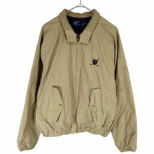 Polo by Ralph Lauren ポロバイラルフローレン ワンポイントロゴ スイングトップ チンストラップ ベージュ (メンズ M) O2318 中古 古着