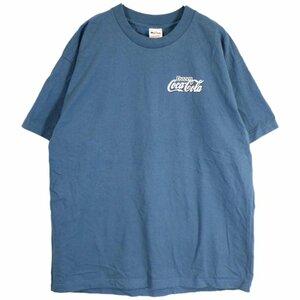 90年代 USA製 Murina 企業プリント 半袖Ｔシャツ Coca-Cola コカ・コーラ ライトブルー (メンズ XL) O2433 中古 古着