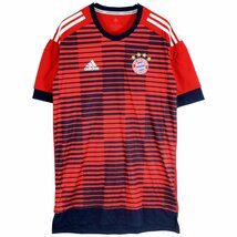 adidas アディダス ブンデスリーガ バイエルン・ミュンヘン 半袖Ｔシャツ プロチーム サッカー レッド (メンズ S) O2435 中古 古着_画像1