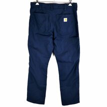 Carhartt カーハート パンツ ワーク ワンポイントロゴ ネイビー (メンズ 34) O2174 中古 古着_画像2