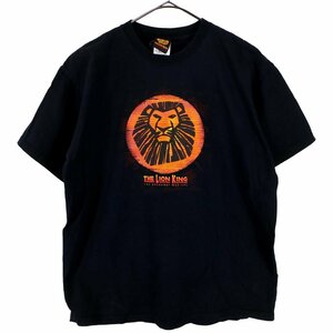 Disney ディズニー ロゴプリント 半袖Ｔシャツ THE LION KING ライオンキング ブラック (メンズ L) O2462 中古 古着