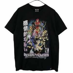 BROKEN PROMISES アニメ キャラクタープリント 半袖Ｔシャツ ブラック (メンズ LARGE) O2569 中古 古着