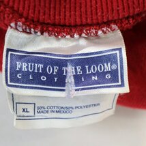 FRUIT OF THE LOOM フルーツオブザルーム ラグランスリーブスウェット アメカジ レッド (メンズ XL) O2533 中古 古着_画像8