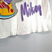 Disney ディズニー ミッキーマウス 半袖Ｔシャツ シングルステッチ キャラクタープリント ホワイト (メンズ L相当) O2473 中古 古着_画像8