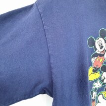 Disney ディズニー ミッキーマウス 半袖Ｔシャツ シングルステッチ キャラクタープリント ネイビー (メンズ M相当) O2472 中古 古着_画像5
