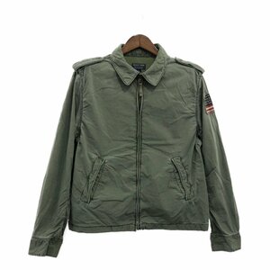 POLO JEANS ポロジーンズ ミリタリージャケット アメカジ グリーン (メンズ L) 中古 古着 Q0497