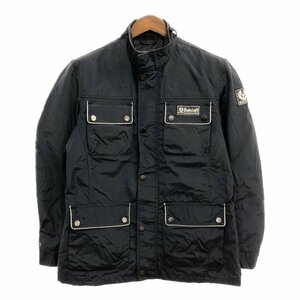 Belstaff ベルスタッフ Gold Label ナイロンジャケット 大きいサイズ バイクウェア ネイビー (メンズ XXL) 中古 古着 Q0518