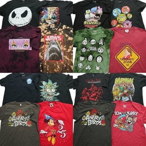 古着卸 まとめ売り キャラクター 半袖Tシャツ 16枚セット (メンズ L /M ) アニメ ディズニー ジャンプ TS10 MR8155 1円スタート