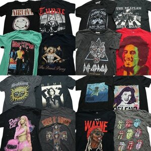 古着卸 まとめ売り 音楽・バンド 半袖Tシャツ 16枚セット (メンズ S ) ビートルズ ニルヴァーナ TS19 MR8108 1円スタート