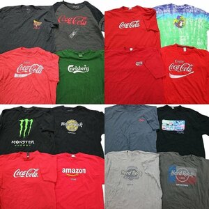 古着卸 まとめ売り 有名企業 半袖Tシャツ 16枚セット (メンズ 2XL /3XL ) コカ・コーラ ハードロック TS7 MR7909 1円スタート