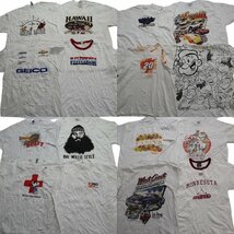 古着卸 まとめ売り 白ボディ プリント 半袖Tシャツ 16枚セット (メンズ XL /2XL /3XL ) リンガーT チャンピオン TS31 MR7387 1円スタート_画像1