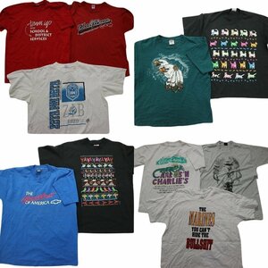 古着卸 まとめ売り ～90s　オールド 半袖Tシャツ 10枚セット (メンズ XL ) カラーMIX 英文字プリント TS4 MR8375 1円スタート