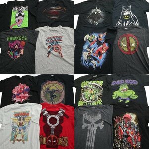 古着卸 まとめ売り マーベル DCコミック 半袖Tシャツ 16枚セット (メンズ L /XL ) スーパーマン ヴェノム TS9 MR8450 1円スタート