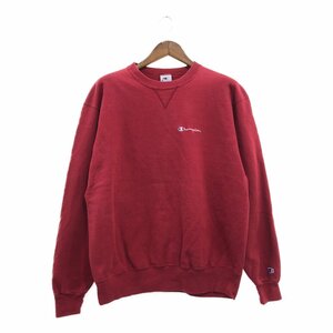 90年代 Champion チャンピオン オーセンティック スウェット 大きいサイズ ワンポイントロゴ レッド (メンズ XX-LARGE) 中古 古着 Q0683