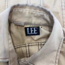 70年代 USA製 Lee リー シャツジャケット アメカジ ヴィンテージ 大文字タグ ベージュ (メンズ M相当) 中古 古着 Q0678_画像6