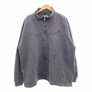 【B品】 Carhartt カーハート ハーフジップ スウェット 大きいサイズ ブラック (メンズ 3XL) 中古 古着 Q0773