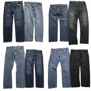 古着卸 まとめ売り リーバイス 505 デニム パンツ 8枚セット (メンズ W38 ) 505 ブルーデニム ブラックデニム MR9298 1円スタート