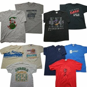 古着卸 まとめ売り ～90s　オールド 半袖Tシャツ 10枚セット (メンズ L ) シングルステッチ TS4 MR8776 1円スタート