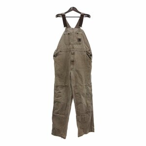 Carhartt カーハート ダブルニー ダック地オーバーオール ボトムス ワーク ブラウン (メンズ 40/32) 中古 古着 P7437