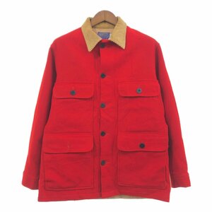 【B品】 70年代 USA製 PENDLETON × OutdoorsMan ウール ハンティングジャケット ヴィンテージ レッド (メンズ M) 中古 古着 Q1081