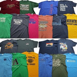 古着卸 まとめ売り カラーmix プリント 半袖Tシャツ 20枚セット (メンズ 2XL /3XL /4XL /5XL ) カレッジ コロンビア MR9364 1円スタート