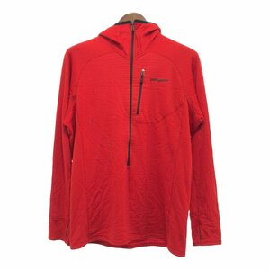 patagonia パタゴニア R1 フーディー POLARTEC ポーラテック フリースジャケット アウトドア キャンプ レッド (メンズ L) 中古 古着 P7756