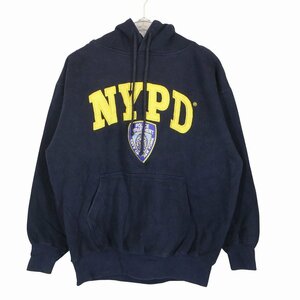 City of New York NYPD ニューヨーク市警 パーカー 企業系 ネイビー (メンズ L相当) O2769 中古 古着