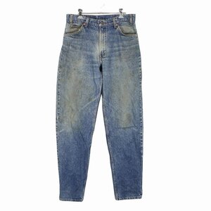 90年代 USA製 Levi's リーバイス 550 デニムパンツ オレンジタブ ボタン裏刻印585 インディゴブルー (メンズ 33×36) O2775 中古 古着