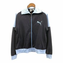 PUMA プーマ ワンポイントロゴ トラックジャケット スポーツ ネイビー (メンズ L) 中古 古着 Q1123_画像1