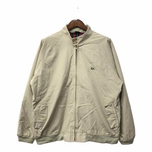 90年代 IZOD LACOSTE アイゾッド ラコステ ハリントンジャケット ワンポイントロゴ ベージュ (メンズ XL) 中古 古着 Q1188