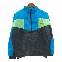 90年代 PUMA プーマ ナイロン トラックジャケット スポーツ ワンポイントロゴ ブルー (メンズ L) 中古 古着 Q1253_画像1