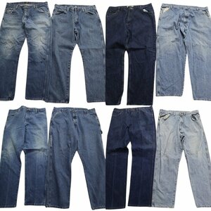 古着卸 まとめ売り Wrangler ラングラー パンツ 8枚セット (メンズ W44 /W42 /W40 /W38 ) ブルーデニム MR9393 1円スタート